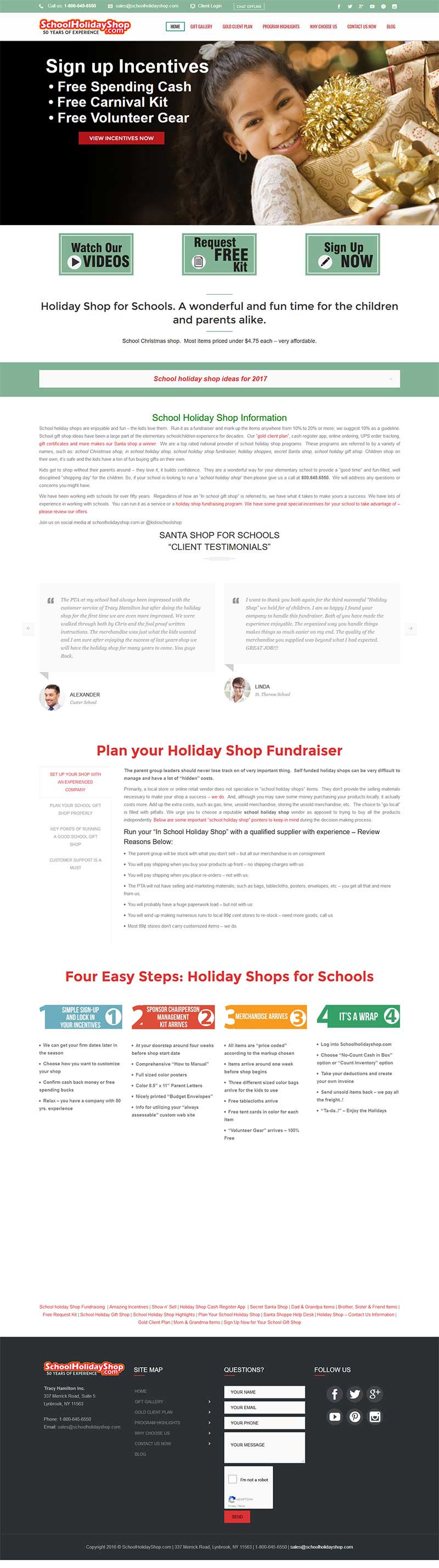 School Holiday Shop Media site Development